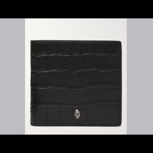 ALEXANDER MCQUEEN Croc Leather Billfold Wallet